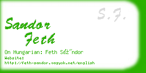 sandor feth business card